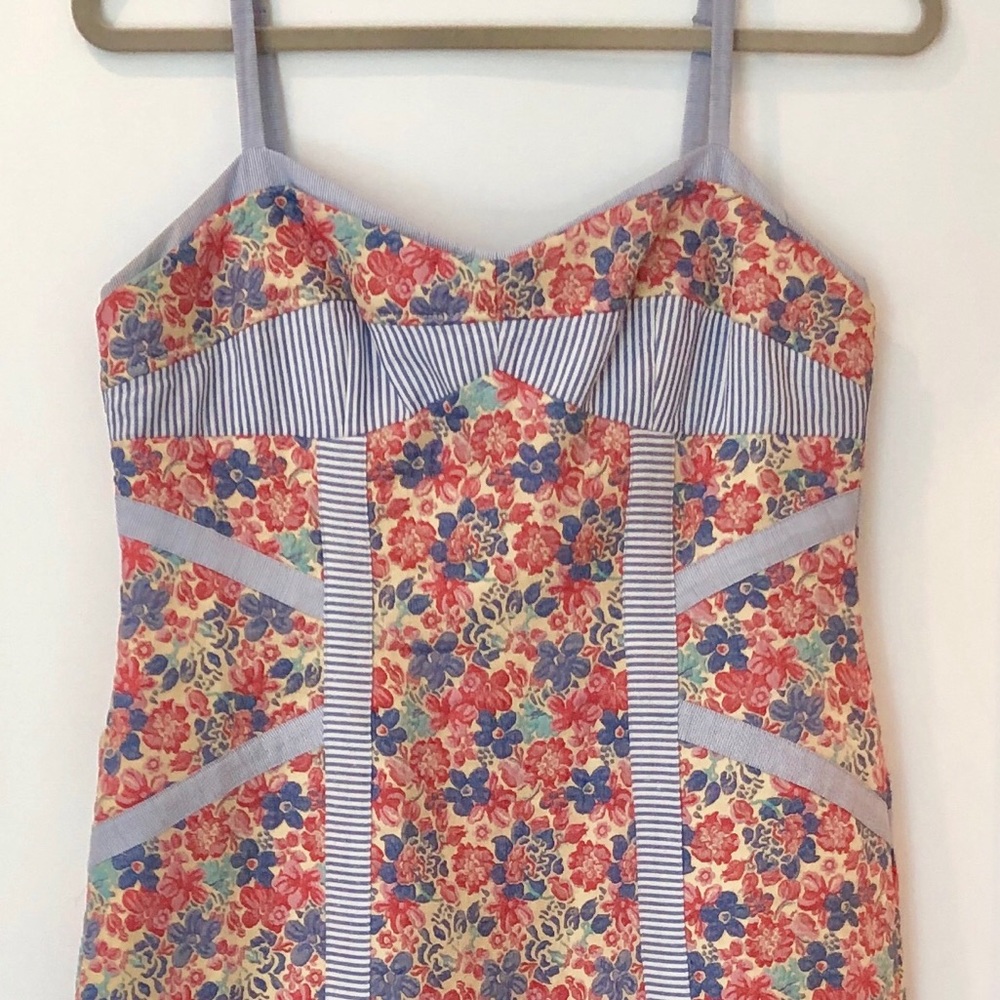 BCBG Max Azria Floral Dress with Straps Size 10